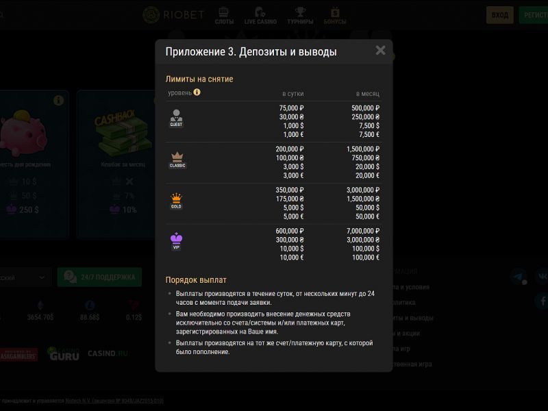 Способы пополнения и вывода средств Способы пополнения и вывода средств